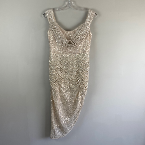 NWT Cinderella Platinum Sequin Dress Size XL - Picture 3 of 16